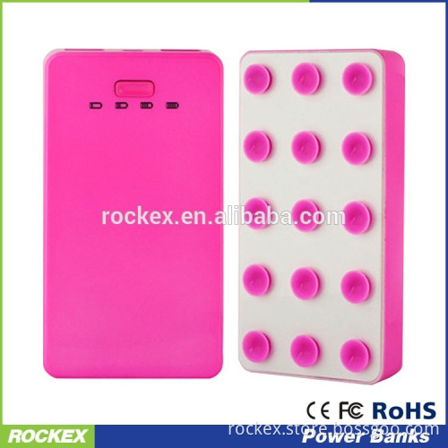 New design sucking disk holder Card power bank with led indicator, 4000mah powerbank
